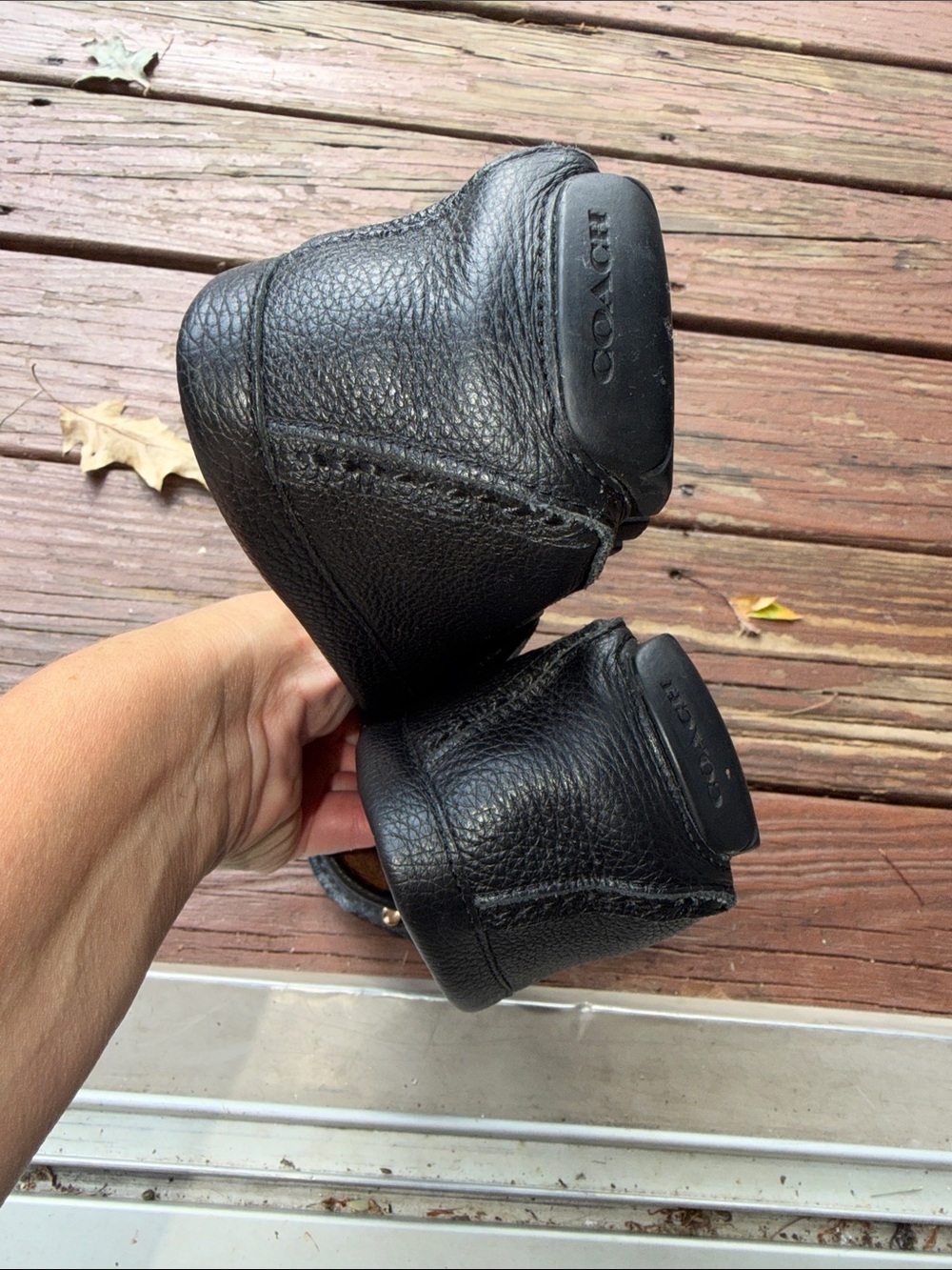 Coach Black Leather Crosby Driver Kiss Lock Loafers size 6.5 EUC - Picture 6 of 8